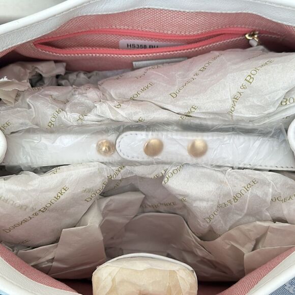 New Dooney and Bourke Blue Medium Logo Lock Satchel - Picture 10 of 14